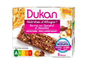 Barres au chocolat et noisettes (6 barres x 25g l’unité)
